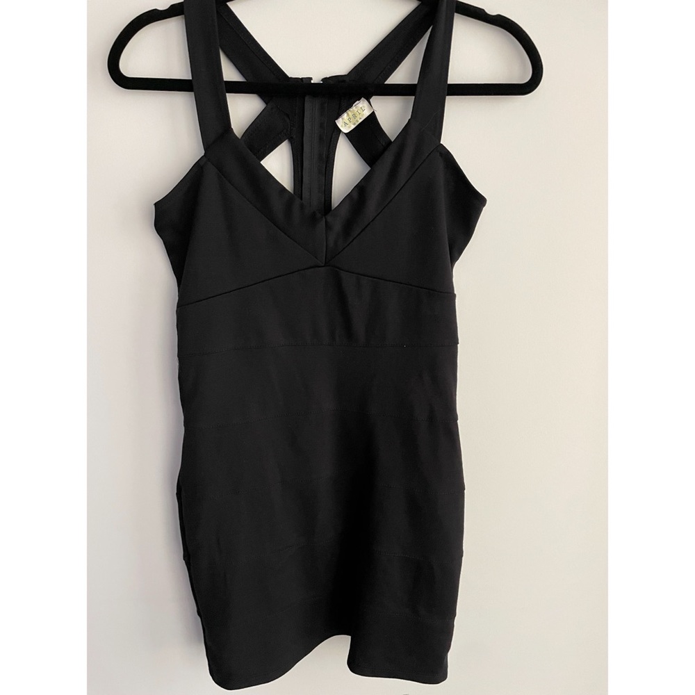 Black strappy mini dress